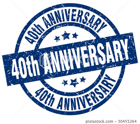 40th anniversary blue round grunge stamp 40th anniversary blue round grunge stamp 30455264