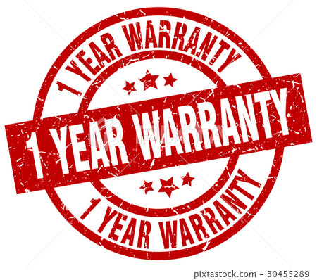 1 year warranty round red grunge stamp - Stock Illustration [30455289 ...