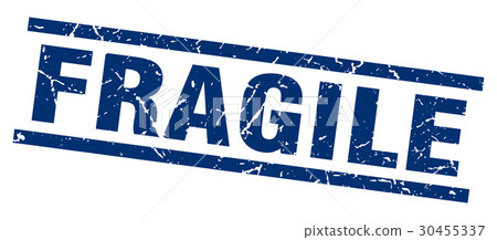 square grunge blue fragile stamp square grunge blue fragile stamp 30455337