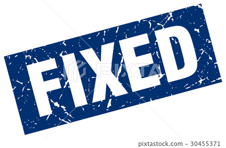 square grunge blue fixed stamp 30455371