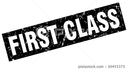square grunge black first class stamp 30455373