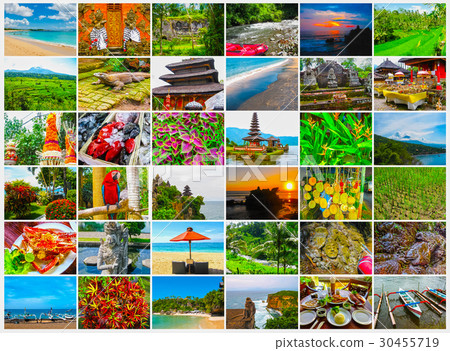 Set from images with views of Bali island 30455719