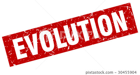 square grunge red evolution stamp - Stock Illustration [30455904] - PIXTA