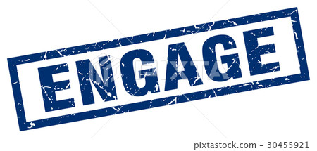 square grunge blue engage stamp 30455921