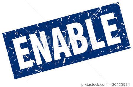 square grunge blue enable stamp 30455924