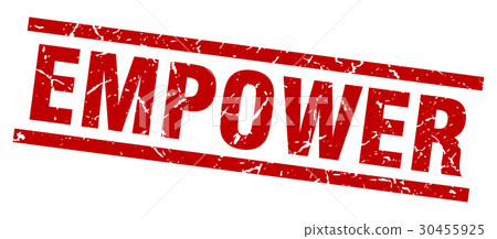 square grunge red empower stamp 30455925