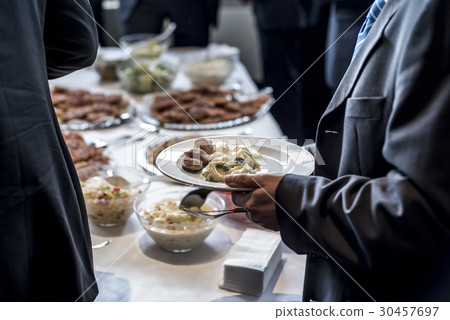 people group catering buffet food indoor luxury 30457697