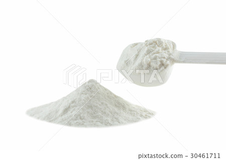 Collagen powder isolated on white background. Collagen powder isolated on white background. 30461711