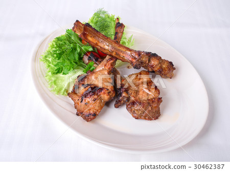 Delicious grilled lamb rack. 30462387