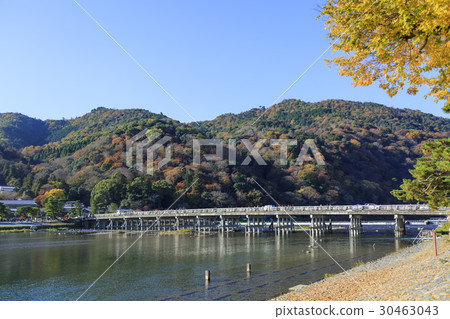 Kyoto Arashiyama Togetsu Bridge Stock Photo