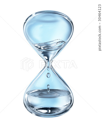 hourglass with dripping water close-up 30464123