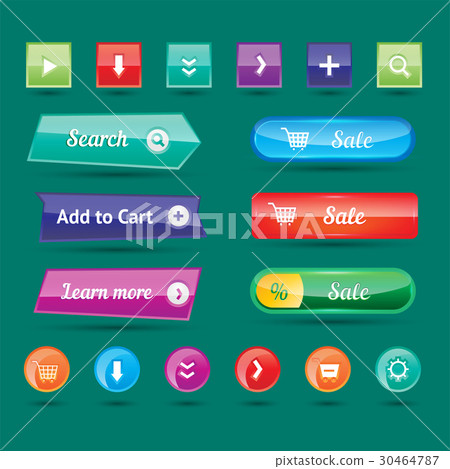 Colorful website buttons design vector Colorful website buttons design vector 30464787