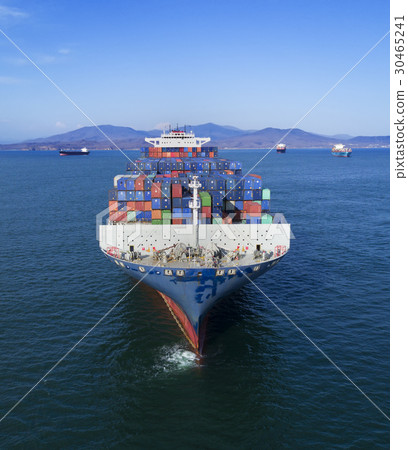 container-ship carrier is in the bay 30465241