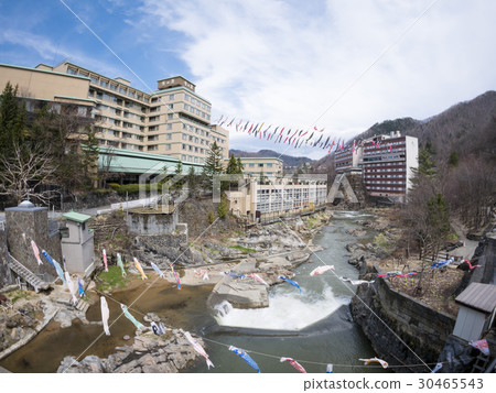 北海道定山溪溫泉鎮和鯉魚旗 北海道定山溪溫泉鎮和鯉魚旗 30465543