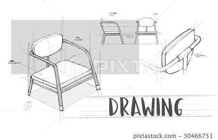 Armchair furniture sketch plan draft Armchair furniture sketch plan draft 30466751