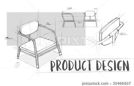 Armchair furniture sketch plan draft Armchair furniture sketch plan draft 30466807