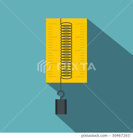 Dynamometer with weights icon, flat style Dynamometer with weights icon, flat style 30467263