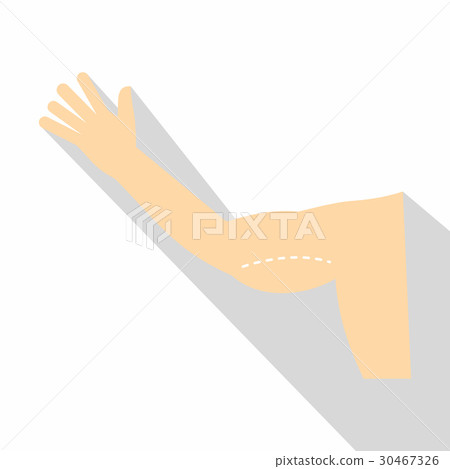 Plastic surgery of arm icon, flat style 30467326