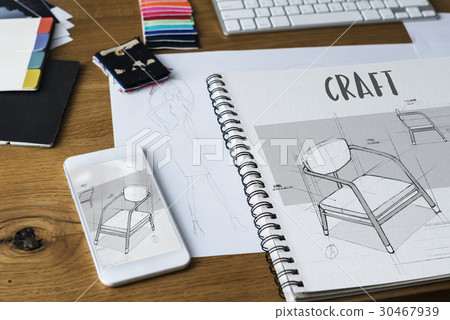 Armchair furniture sketch plan draft 30467939