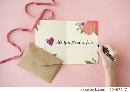 Love Fondness Flower Boarder Card Concept 30467947