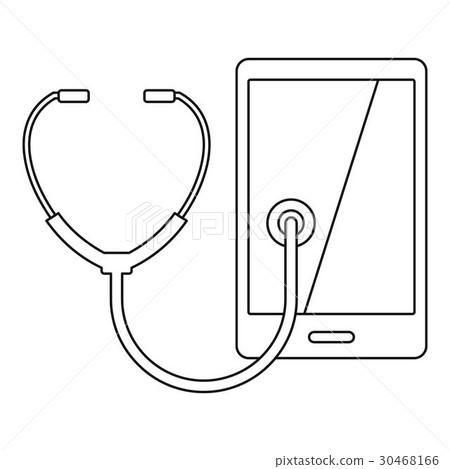 Phone diagnosis icon, outline style 30468166