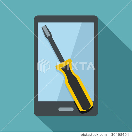 Renovation phone icon, flat style 30468404