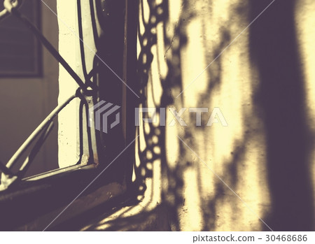 Sunny light in the morning with iron bars 30468686