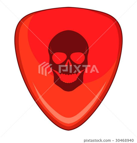 Red guitar pick with a skul icon, cartoon style Red guitar pick with a skul icon, cartoon style 30468940