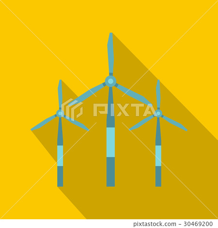 Wind turbine icon, flat style 30469200