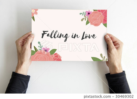 Love Fondness Flower Boarder Card Concept 30469302