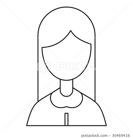 Woman with long hair icon, outline style Woman with long hair icon, outline style 30469416