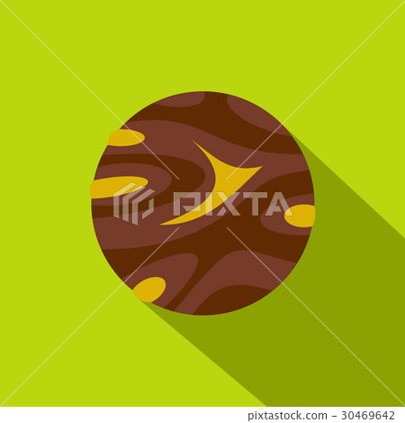 Round planet icon, flat style 30469642