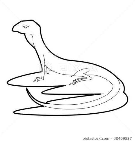 Curious lizardicon, outline style 30469827