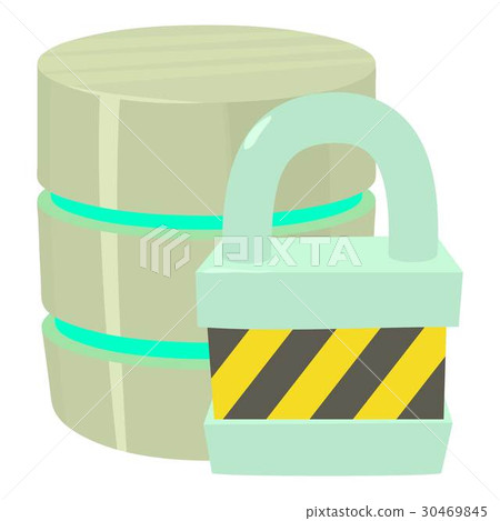 Blocked database icon, cartoon style Blocked database icon, cartoon style 30469845