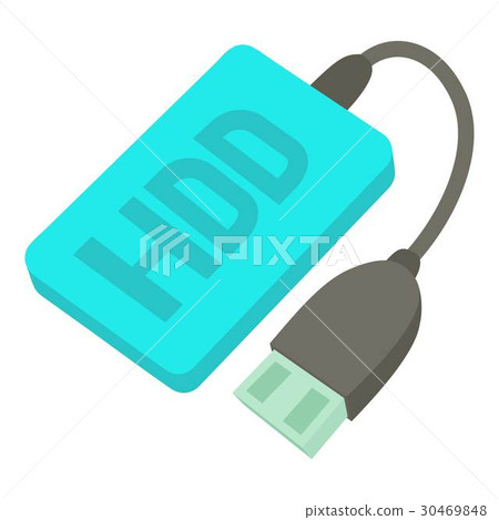 Hdd wire icon, cartoon style Hdd wire icon, cartoon style 30469848