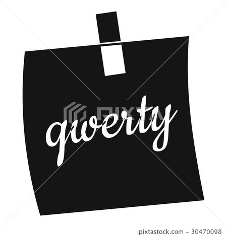 Paper sheet with text qwerty icon, simple style 30470098