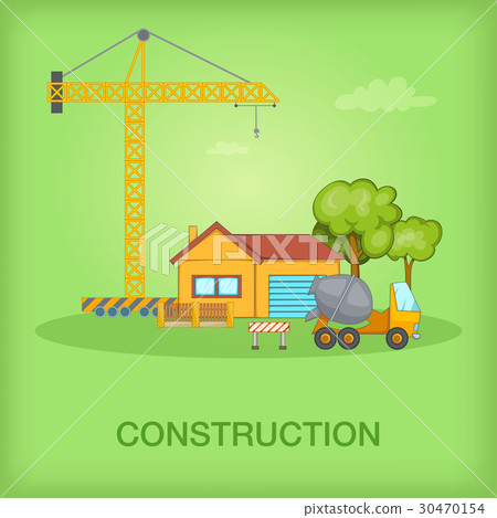 Building process concept cottage, cartoon style Building process concept cottage, cartoon style 30470154