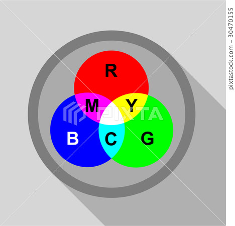 Rgb button icon, flat style 30470155