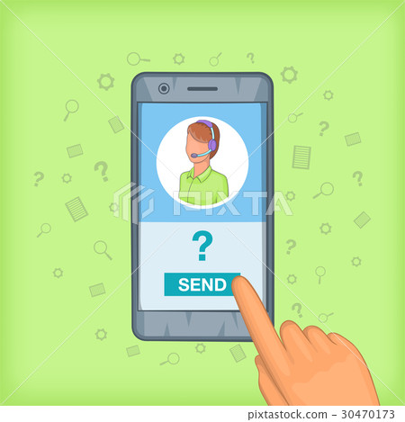 Call center concept cellphone, cartoon style Call center concept cellphone, cartoon style 30470173