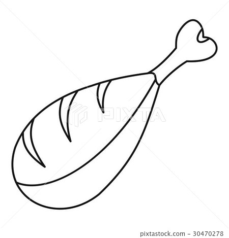 Roasted whole leg icon, outline style Roasted whole leg icon, outline style 30470278