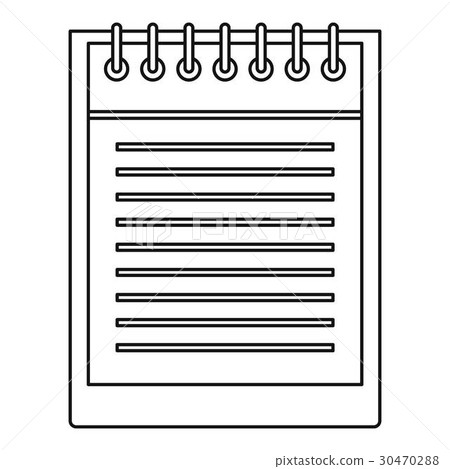 Notepad with spiral icon, outline style Notepad with spiral icon, outline style 30470288
