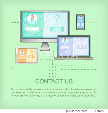Call center concept devices, cartoon style Call center concept devices, cartoon style 30470289