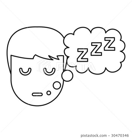 Sleeping boy icon, outline style 30470346