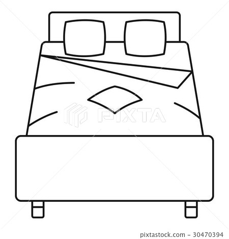 Double bed icon, outline style 30470394