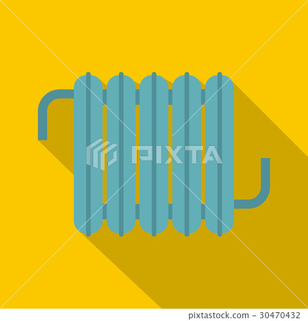 Retro iron central heating battery icon flat style 30470432