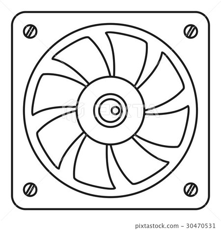 Computer fan cooler icon, outline style 30470531