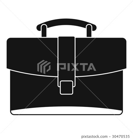 Leather briefcase icon, simple style Leather briefcase icon, simple style 30470535