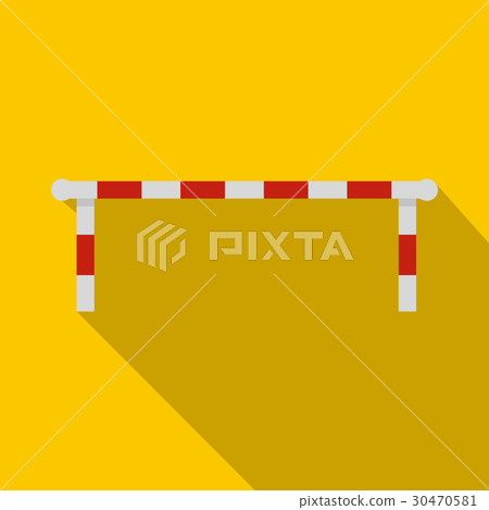 Striped barrier icon, flat style 30470581