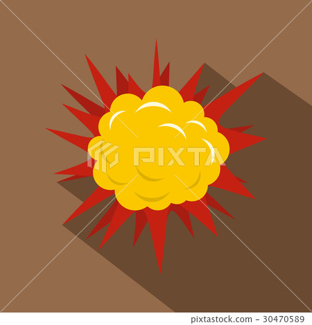 Terrible explosion icon, flat style - Stock Illustration [30470589] - PIXTA