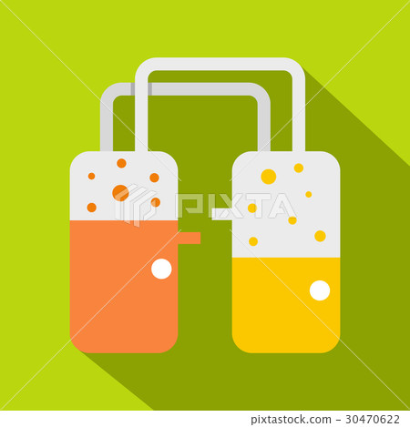 Transparent laboratory reservoirs with liquid icon Transparent laboratory reservoirs with liquid icon 30470622